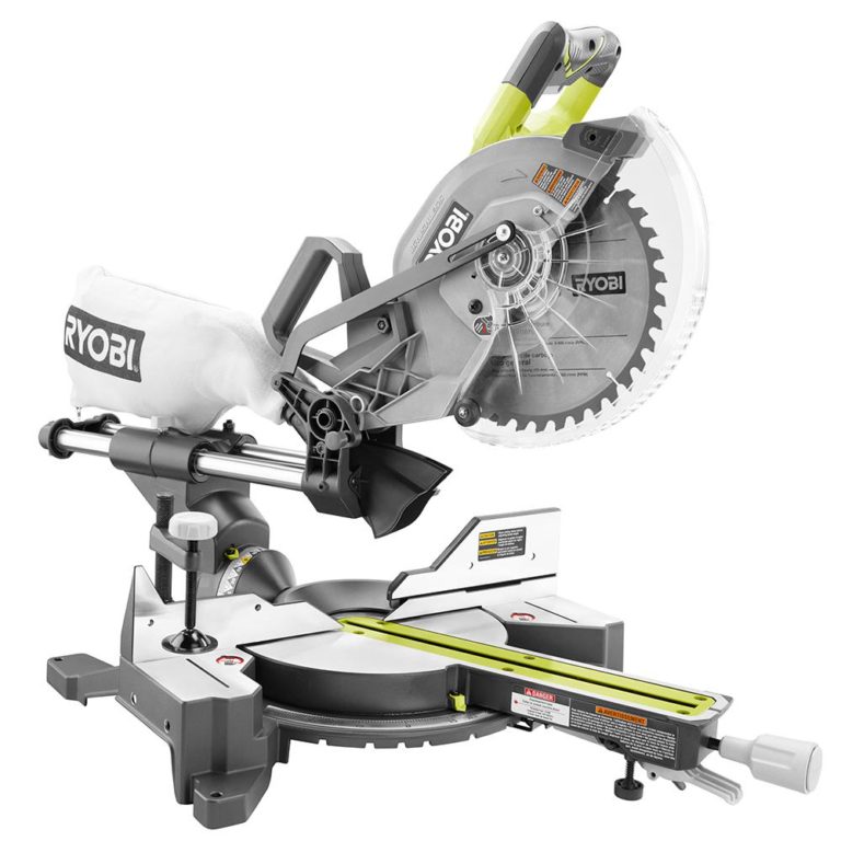 Ryobi One+ Brushless 18V 10" Sliding Miter Saw P3650B uses Two