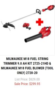 milwaukee string trimmer promotion