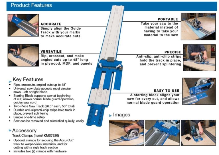 Kreg KMA2700 AccuCut 48" Circular Saw Guide Track System Tool Craze