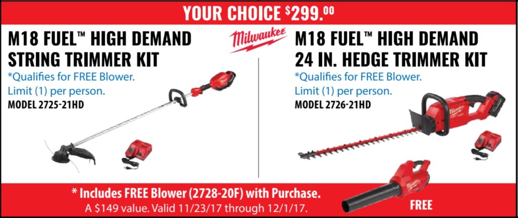 milwaukee trimmer sale