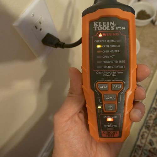 Klein AFCI GFCI Outlet Tester RT310 Review - open ground