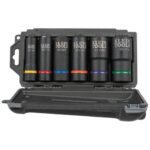 Klein Tools 2in1 6 Piece 6 Point Impact Socket Set 66060 With Most Common Socket Sizes