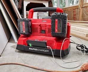 Milwaukee M18 PACKOUT Six Bay Rapid Charger 48-59-1809 in use