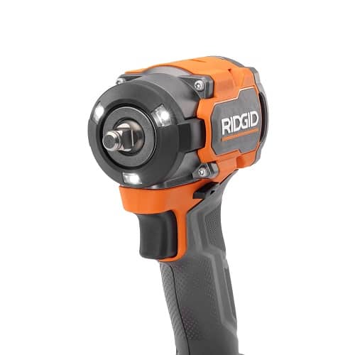 Ridgid 18V Subcompact Brushless 4 Mode Impact Wrench front head lights