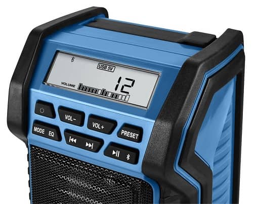 Hercules 20V / 120V Dual Power Bluetooth Speaker Radio display