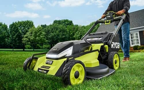 Ryobi 80V HP Brushless whisper series 30 cross cut self propelled lawn mower hero