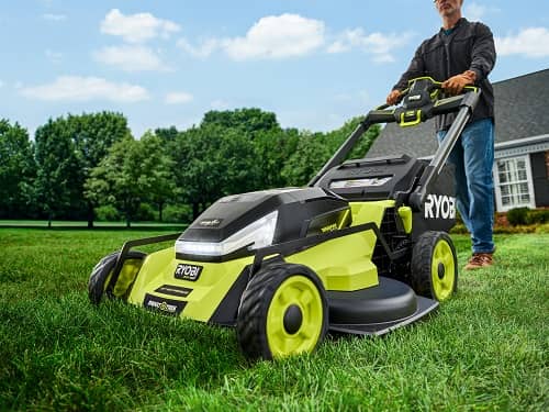 Ryobi 80V HP Brushless whisper series 30 cross cut self propelled lawn mower hero