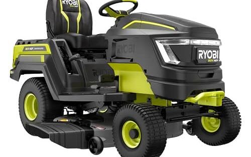 New 46″ & 42″ Ryobi 80V HP Brushless Lithium Electric Riding Lawn Tractor