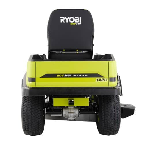 Ryobi 80V HP Brushless Lithium Electric Riding Lawn Tractor rear