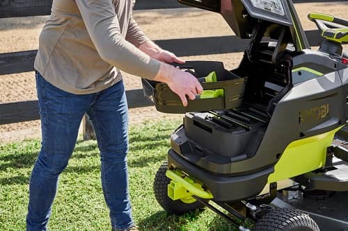 Ryobi 80V HP Brushless Lithium Electric Riding Lawn Tractor tray