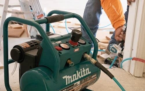 Makita 40V XGT 2 Gallon Quiet Series Compressor Ac001GZ in action