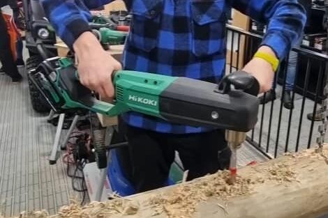 Hikoki Multivolt Right Angle Joist Drill spotted