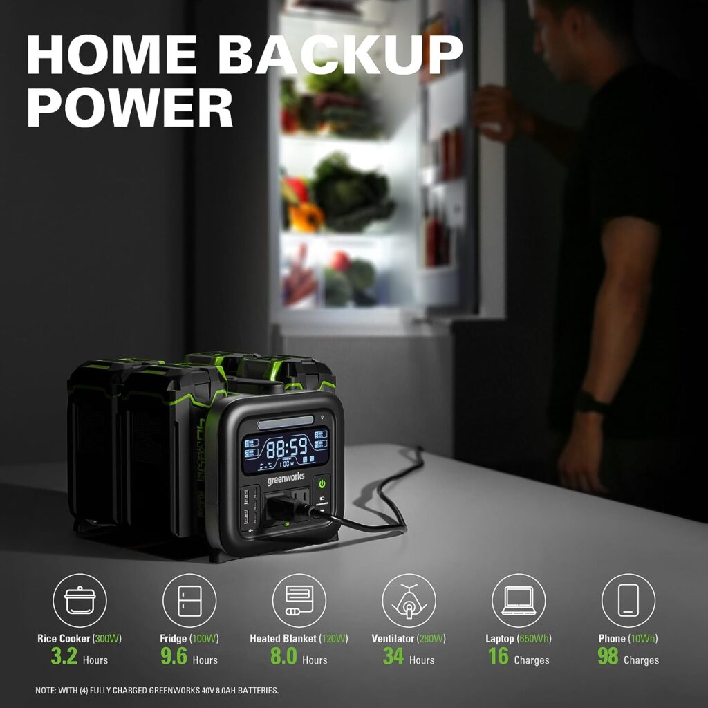 Greenworks 40V 500W 4 Slot Inverter Portable Power Station